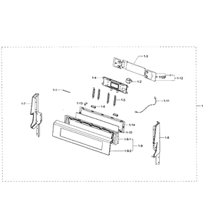 Control Assembly Diagram and Parts List for NE597N0PBSR AA-02 Samsung Range