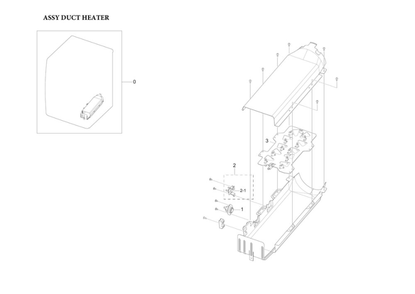 Heater Duct Assembly Diagram and Parts List for DVE50R8500V A3-00 Samsung Dryer