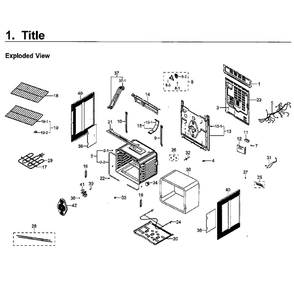 Main Assembly Diagram and Parts List for NE59M4320SW AA-0000 Samsung Microwave Oven Combo