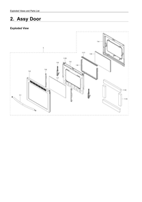 Door Assembly Diagram and Parts List for NE59R6631SG AA-00 Samsung Range