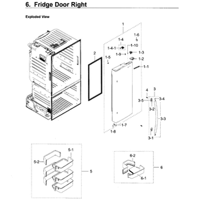Fridge Door R Diagram and Parts List for RF23HCEDBSR AA-10 Samsung Refrigerator
