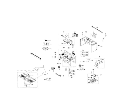 Part Location Diagram of DE64-02083Q Samsung Outer Panel