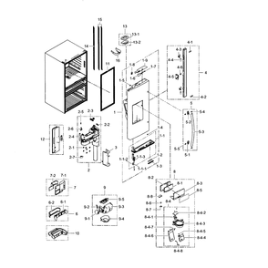 Refrigerator Door L Diagram and Parts List for RF23HSESBSR AA-01 Samsung Refrigerator