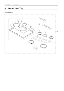 Cooktop Assembly Diagram and Parts List for NE59R4321SS AA-00 Samsung Range