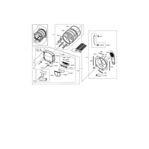 Drum Diagram and Parts List for DV476GTHAWR A1-01 Samsung Dryer