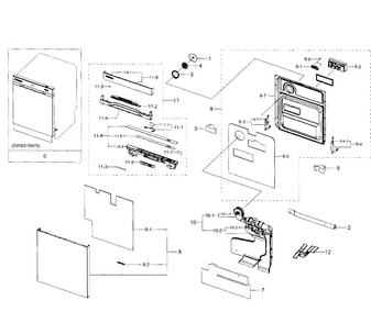 Part Location Diagram of DD97-00224A Samsung Outer Door Assembly