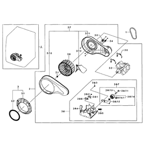 Motor Assembly Diagram and Parts List for DV455GVGSWR AA-02 Samsung Dryer