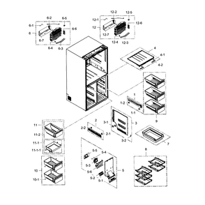 Freezer Diagram and Parts List for RF34H9960S4 AA-01 Samsung Refrigerator