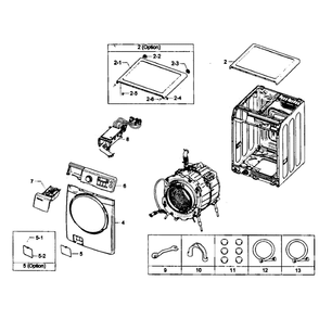 Main Assembly Diagram and Parts List for WF431ABP XAA-02 Samsung Washer