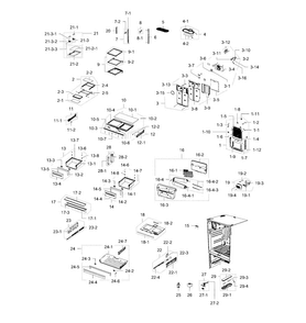 Refrigerator Diagram and Parts List for RFG238AARS XAA-0001 Samsung Refrigerator