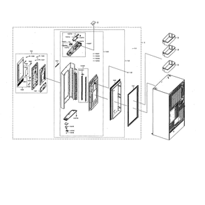 Right Fridge Door Diagram and Parts List for RF22N9781SG AA-00 Samsung Refrigerator
