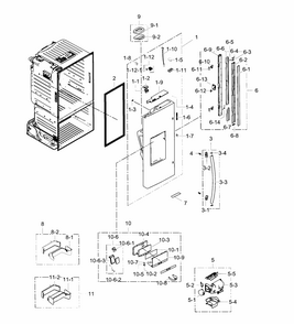 Fridge Door L Diagram and Parts List for RF28HFEDBBC AA-0002 Samsung Refrigerator