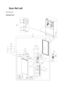 Part Location Diagram of DA93-01249C Samsung Assy door sub-ref left