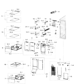 Freezer Diagram and Parts List for RH29H9000SR AA-0001 Samsung Refrigerator
