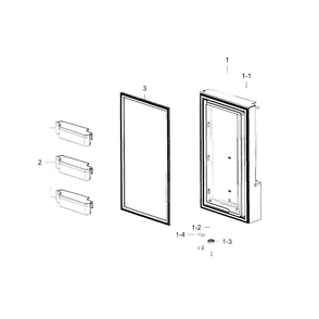 Freezer Door R Diagram and Parts List for RF23J9011SR (AA)(0000) Samsung Refrigerator
