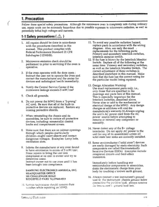 Precautions Page 2 Diagram and Parts List for MW6580W XAA Samsung Microwave