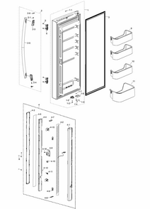 Refrig L Door Diagram and Parts List for RF217ACBP XAA-0000 Samsung Refrigerator