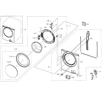 Part Location Diagram of DC61-02031C Samsung BRACKET-HINGE;WF350ANP/X