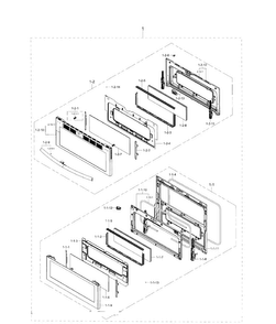 Door Section Diagram and Parts List for NE59J7850WG AA-0001 Samsung Range
