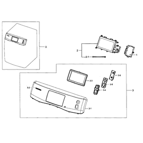 Control Panel Diagram and Parts List for DV457EVGSWR AA-02 Samsung Dryer