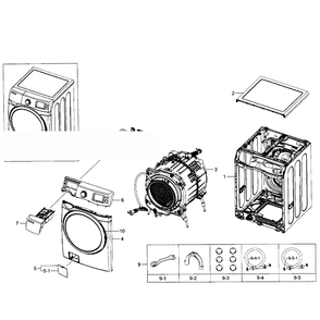 Main Section Diagram and Parts List for WF520ABP XAA-07 Samsung Washer