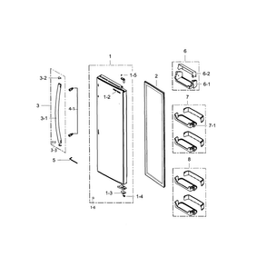 Part Location Diagram of DA64-03756E Samsung Handle bar