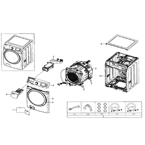 Main Assembly Diagram and Parts List for WF511ABW XAA-01 Samsung Washer