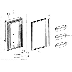 Freezer Door L Diagram and Parts List for RF32FMQDBSR AA-02 Samsung Refrigerator