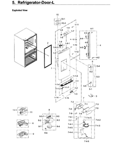 Fridge Door L Diagram and Parts List for RF30KMEDBSR AA-0001 Samsung Refrigerator