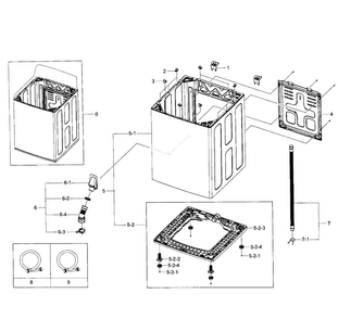 Frame Assy Diagram and Parts List for WA476DSHAWR A1-0001 Samsung Washer