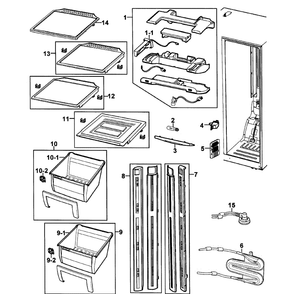 Refrigerator Diagram and Parts List for RS2630SH XAA-0000 Samsung Refrigerator