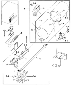 Heater Diagram and Parts List for DV209AGW XAA-0000 Samsung Dryer