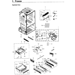 Freezer Diagram and Parts List for RF263TEAESG (AA)(0001) Samsung Refrigerator