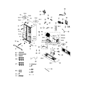 Cabinet Diagram and Parts List for RS25H5121BC AA-0000 Samsung Refrigerator