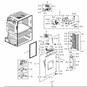 Refrigerator-Door-L Diagram and Parts List for RF28HMEDBSR (AA)(0014) Samsung Refrigerator