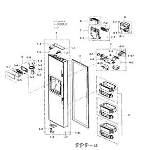 Left Door Diagram and Parts List for RS25H5111WW AA-01 Samsung Refrigerator