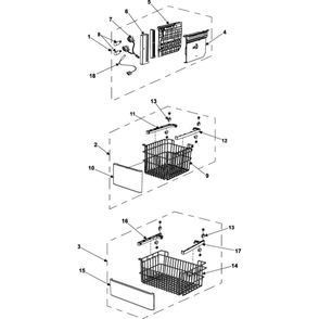 Freezer Shelves Diagram and Parts List for RB195BSSB XAA Samsung Refrigerator