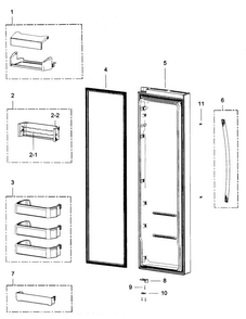 Part Location Diagram of DA97-04568X Samsung Assembly-GASKET DOOR REF;POL