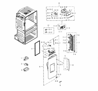 Frdige Door L Diagram and Parts List for RF25HMEDBBC AA-0003 Samsung Refrigerator