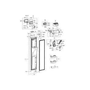 Freezer Door Diagram and Parts List for RSG307AABP XAA-03 Samsung Refrigerator