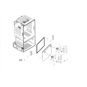 Freezer Door Diagram and Parts List for RF263BEAESP AA-02 Samsung Refrigerator