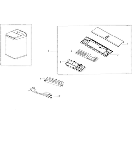 Control Panel Diagram and Parts List for WA50K8600AV A2-0011 Samsung Washer