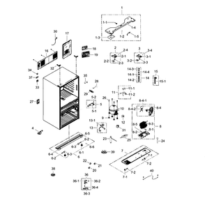 Cabinet Diagram and Parts List for RF31FMESBSR AA-06 Samsung Refrigerator
