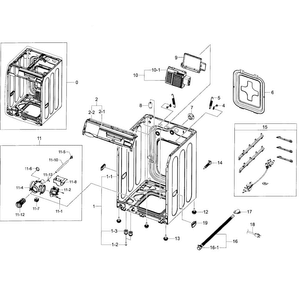 Frame Assy Diagram and Parts List for WF395BTPAWR A2-0001 Samsung Washer