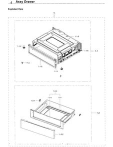 Drawer Diagram and Parts List for NE59K3310SS AA-0000 Samsung Range