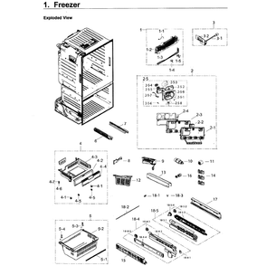 Freezer Diagram and Parts List for RF26J7500WW AA-02 Samsung Refrigerator