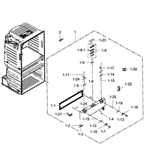 Flexzone Door Diagram and Parts List for RF28HMEDBBC AA-06 Samsung Refrigerator