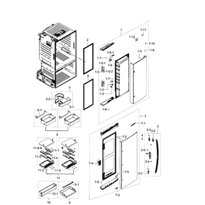 Fridge Door R Diagram and Parts List for RF28HDEDBSR AA-05 Samsung Refrigerator