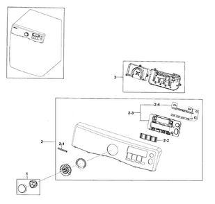 Control Panel Diagram and Parts List for DV395ETPAWR A1-0000 Samsung Dryer