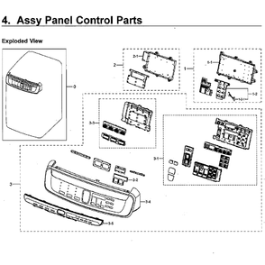 Control Panel Diagram and Parts List for WV55M9600AW A5-0001 Samsung Washer